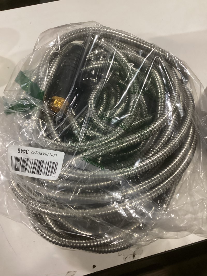 Condition photo showing Good Condition for Garden Hose with 10-Function Nozzle, Leak-proof Metal Connector Hose, No Knots, Kink-Free Hoses, Lighter, Anti-Pets, Wear-Resistant, 3/4 GHT, Water Hose for Garden, Yard, Outdoor?50 FT? Silver 50FT