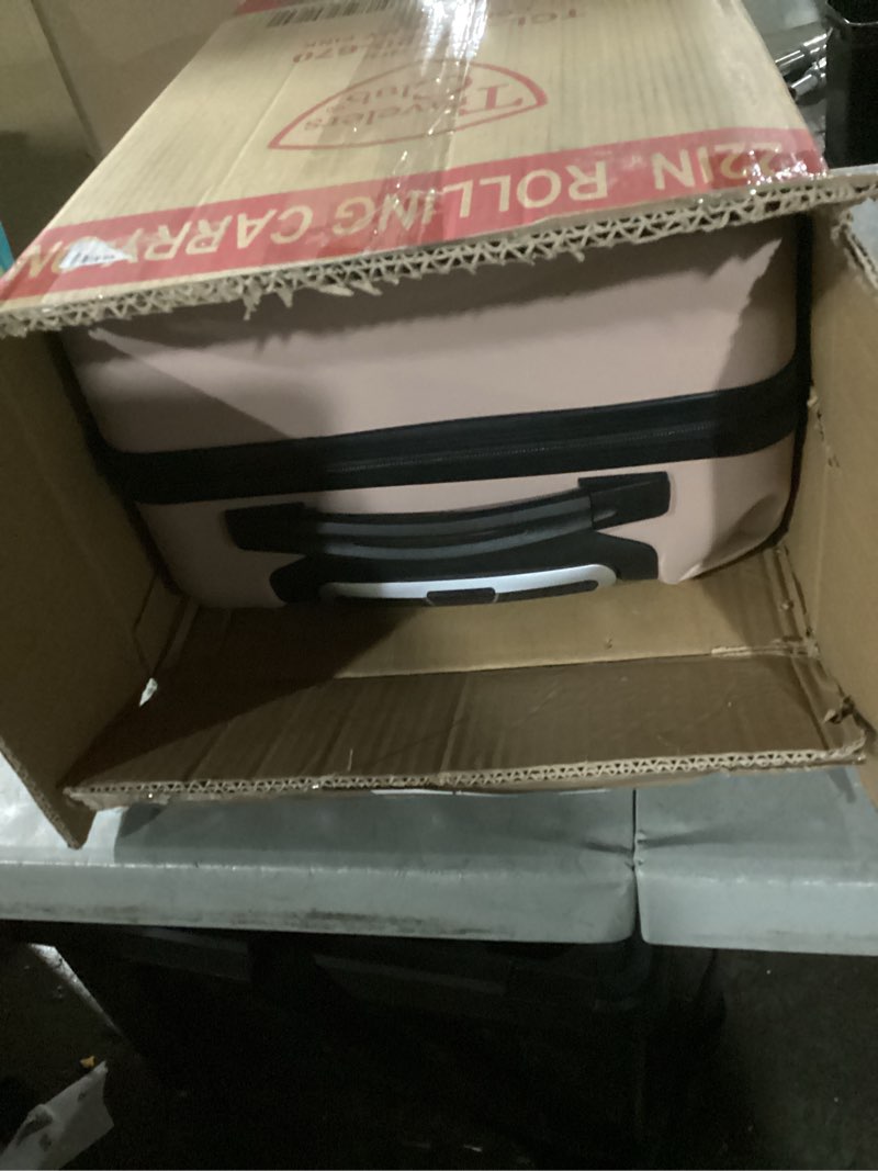 Condition photo showing As Is for Travelers Club Skyline 22" Carry-On Spinner Luggage, Filmy 22-Inch Carry-On Filmy