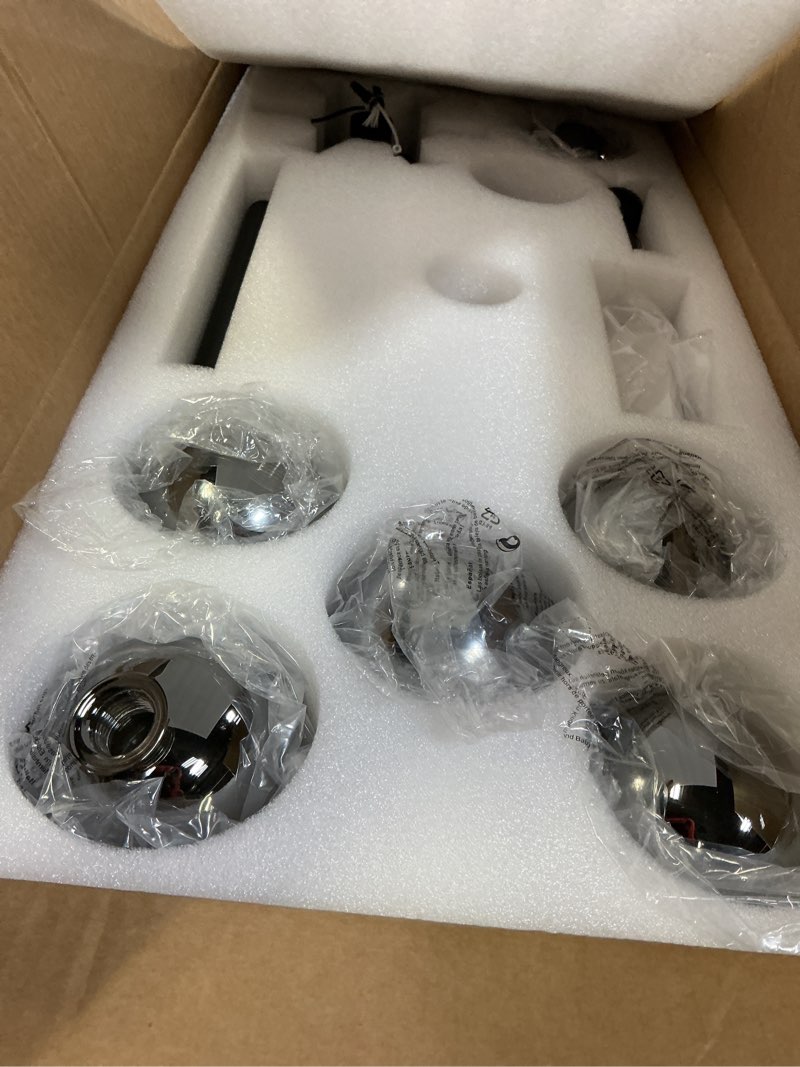 Condition photo showing Good Condition for Siljoy 23.6" Black Ceiling, Black Fandelier Ceiling Fans with Light, Modern Retractable Ceiling Fan with Lights, 10-Light Glass Bubble Chandelier Fan Remote Control for Bedroom Nursery 23.6 inch