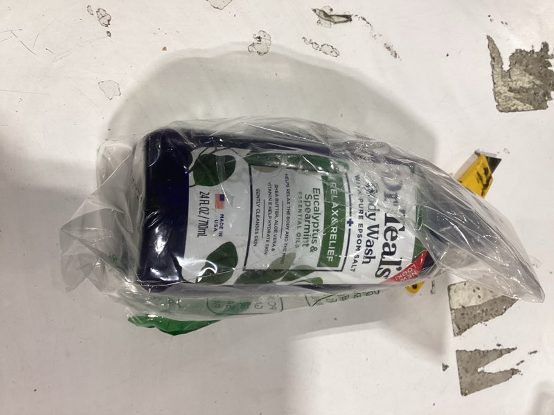 Condition photo showing New/Like New for dr teal's body wash with pure epsom salt, relax & relief with eucalyptus & spearmint, 24 fl oz (pack of 2) 24 fl oz (pack of 2) eucalyptus & spearmint