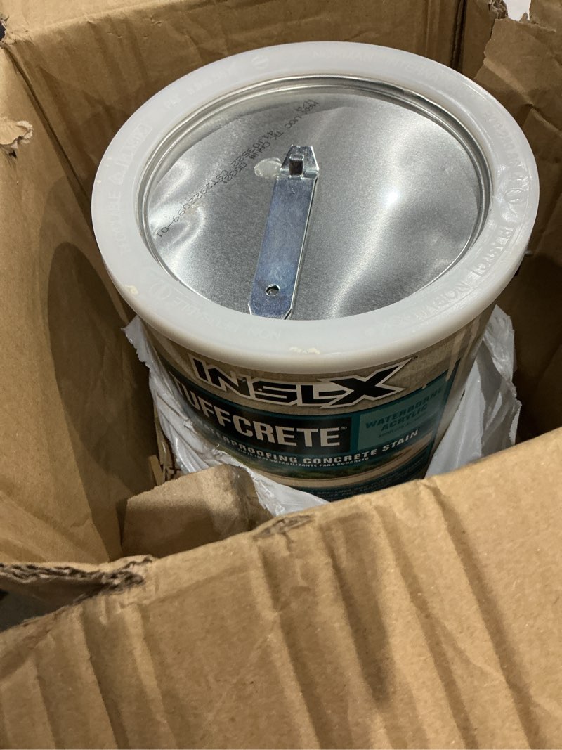 Condition photo showing As Is for (used)insl-x cst292209a-01 tuffcrete waterborne acrylic concrete stain paint, 1 gallon, desert sand, 128 fl oz (pack of 1)