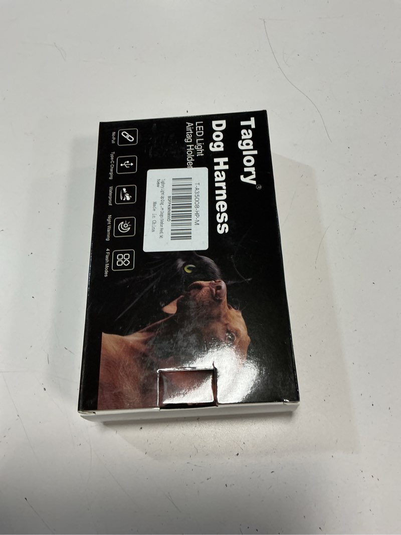 Condition photo showing New/Like New for taglory led dog harness with airtag holder, no pull light up dog vest for night walking, usb rechargeable pet safety harness with 2 metal clips, adjustable soft vest for small dogs (rose pink, xs) melon red x-small