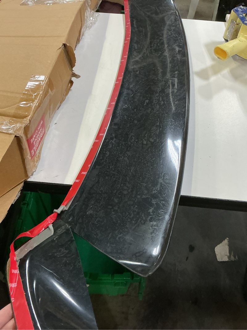 Condition photo showing As Is for kuafu rear roof spoiler compatible with 2004-2008 acura tsx roof top wing rear window spoiler painted black abs plastic
