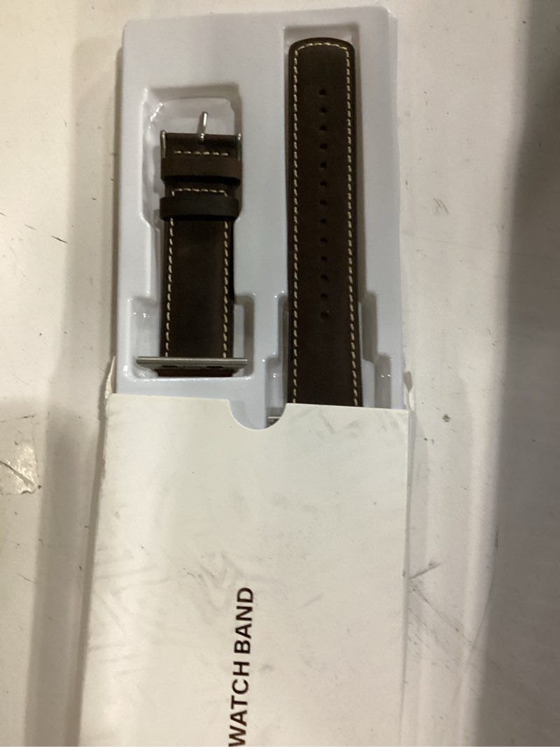 Condition photo showing Good Condition for leather bands compatible with apple watch band 38mm 40mm 41mm 42mm(series 11/10), genuine leather wristband starp for iwatch se series 11 10 9 8 7 6 5 4 3 2 1 ultra for women men brown/starlight 38mm/40mm/41mm/42mm(series 11 10)