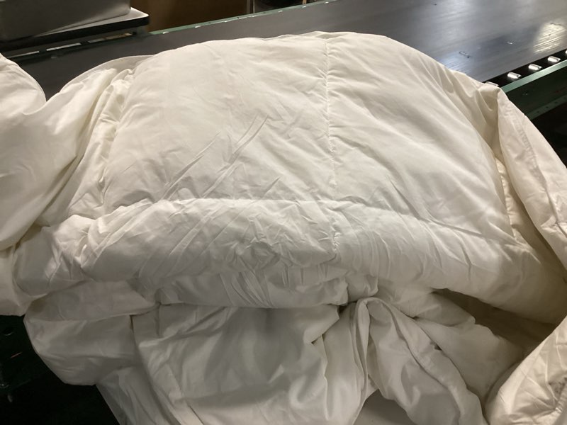 Condition photo showing As Is for Cosybay Heavyweight Queen Size Feather Down Fiber Comforter - White Thicker Winter Duvet Insert, Ultra Soft 100% Cotton Cover, Luxury Hotel Bedding with Corner Tabs, 90"x90" Queen White/Heavyweight