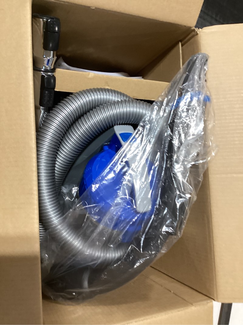 Condition photo showing As Is for Eureka Bagless Canister Vacuum Cleaner, Lightweight Vac for Carpets and Hard Floors, w/Filter, Blue, Whirlwind NEN110B W/ Filter, Blue