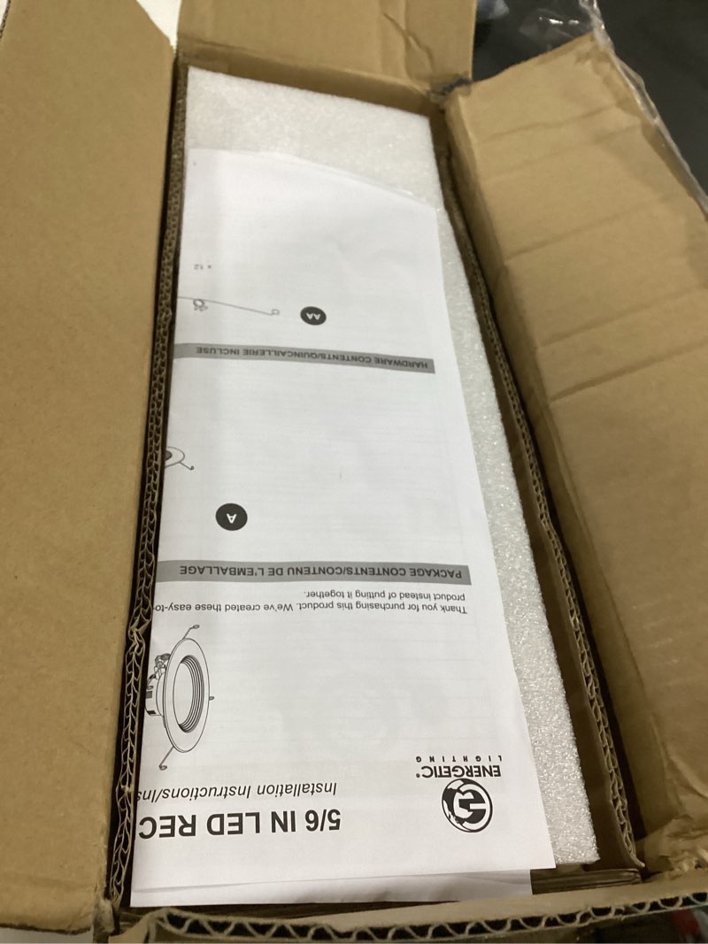Condition photo showing Good Condition for 6 pack 5/6 inch 5cct led recessed lighting retrofit, 2700k/3000k/4000k/5000k/6500k selectable, dimmable can lights with baffle trim, 12w=100w, high brightness 1000lm, ic& wet rated, etl&fcc certified 2700k/3000k/4000k/5000k/6500k-5cct selectable 6pack