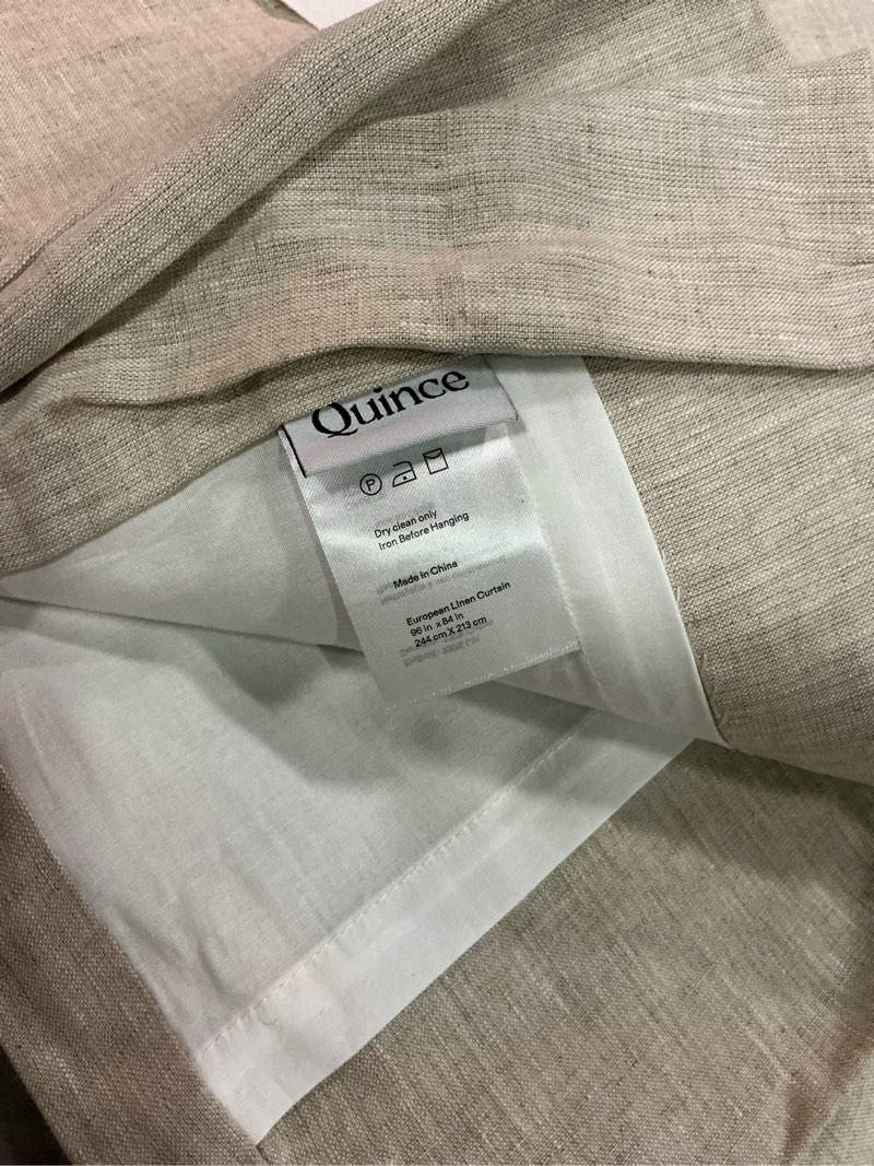 Condition photo showing Good Condition for european linen curtain, 96x84, flax