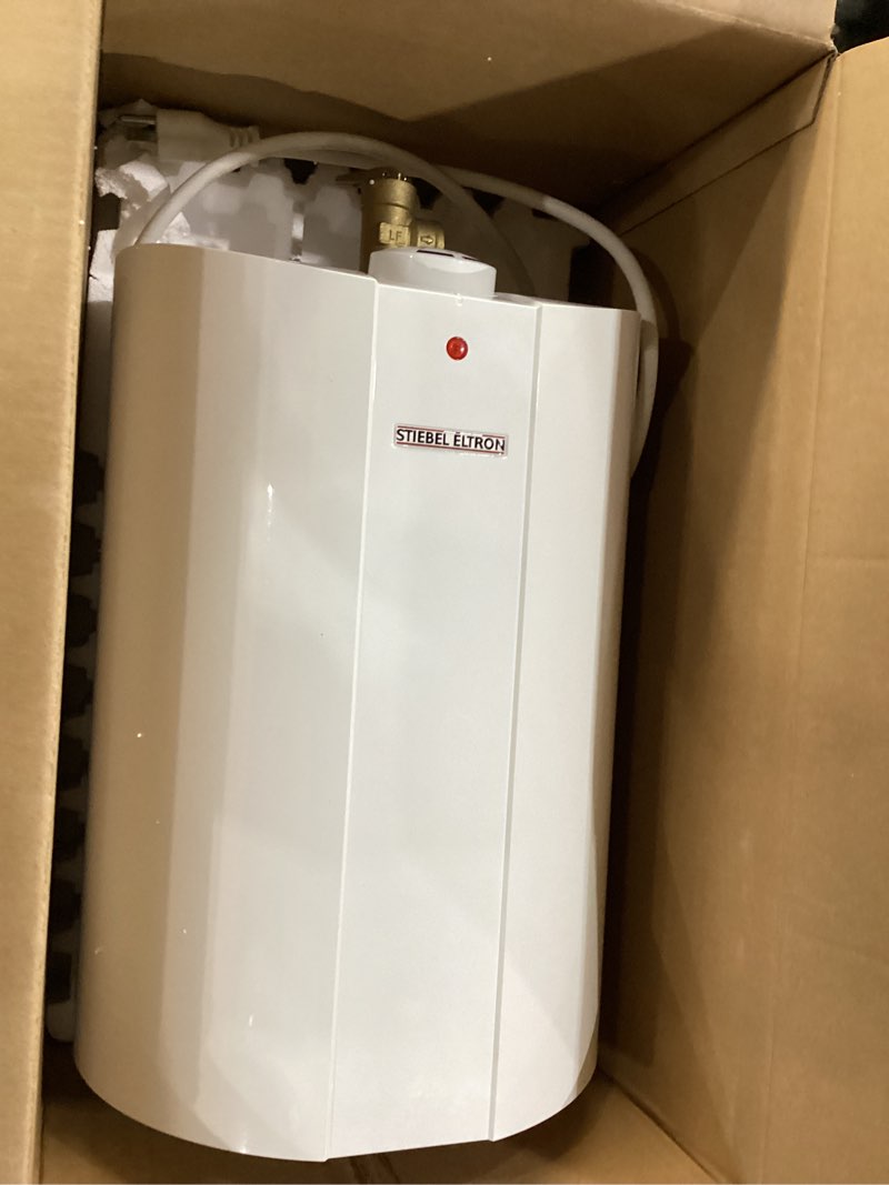 Condition photo showing New/Like New for Stiebel Eltron 233219 2.5 gallon, 1300W, 120V SHC 2.5 Mini-Tank Electric Water Heater, White