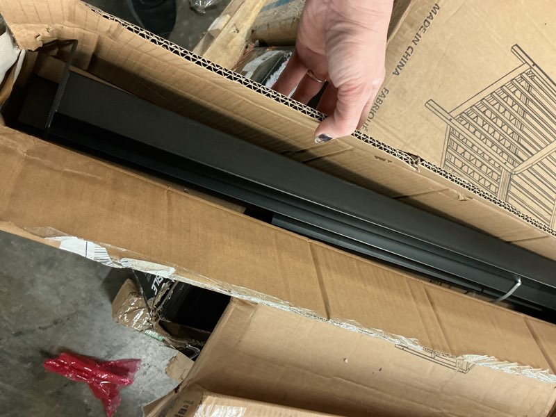 Condition photo showing As Is for VIVOSUN Outdoor Handrail, 6-7 Step Stair Handrail, 83" x 36" Fits 1 to 7 Steps, Wrought Mattle Iron Handrail for Concrete Steps, Porch Steps, Black, HR-0004 6 Steps Straight