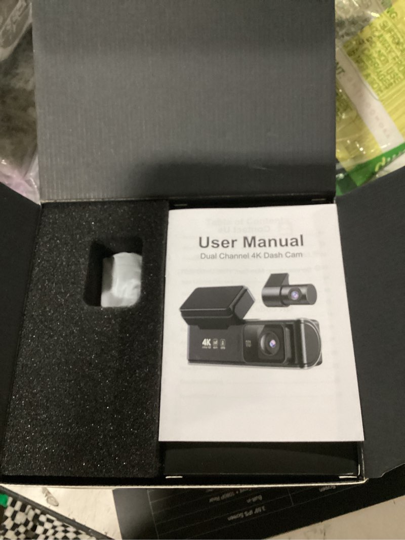 Condition photo showing Good Condition for 4k dash cam front and rear,dual dash camera for cars with 5.8ghz wifi gps,night vision,mini dash cam with 3.59" ips screen,24h parking mode,g-sensor,loop recording,64gb sd card included