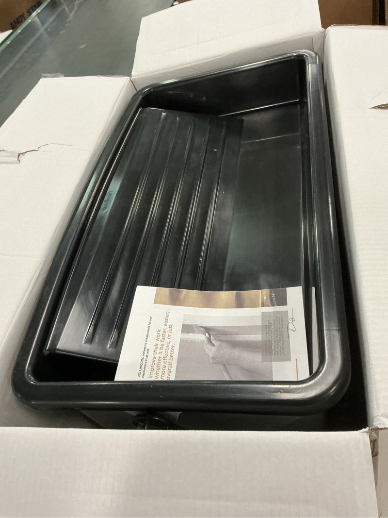 Condition photo showing New/Like New for ROLLINGDOG 18 Inch Paint Roller Kit - 18 Inch Paint Roller with Extensiopn Pole 2 to 3.2 Ft,Paint Bucket with Liners,18 inch Microfiber Roller Sleeves(Pack of 2),4 Inch Roller Covers 18 Inch Paint Bucket Set