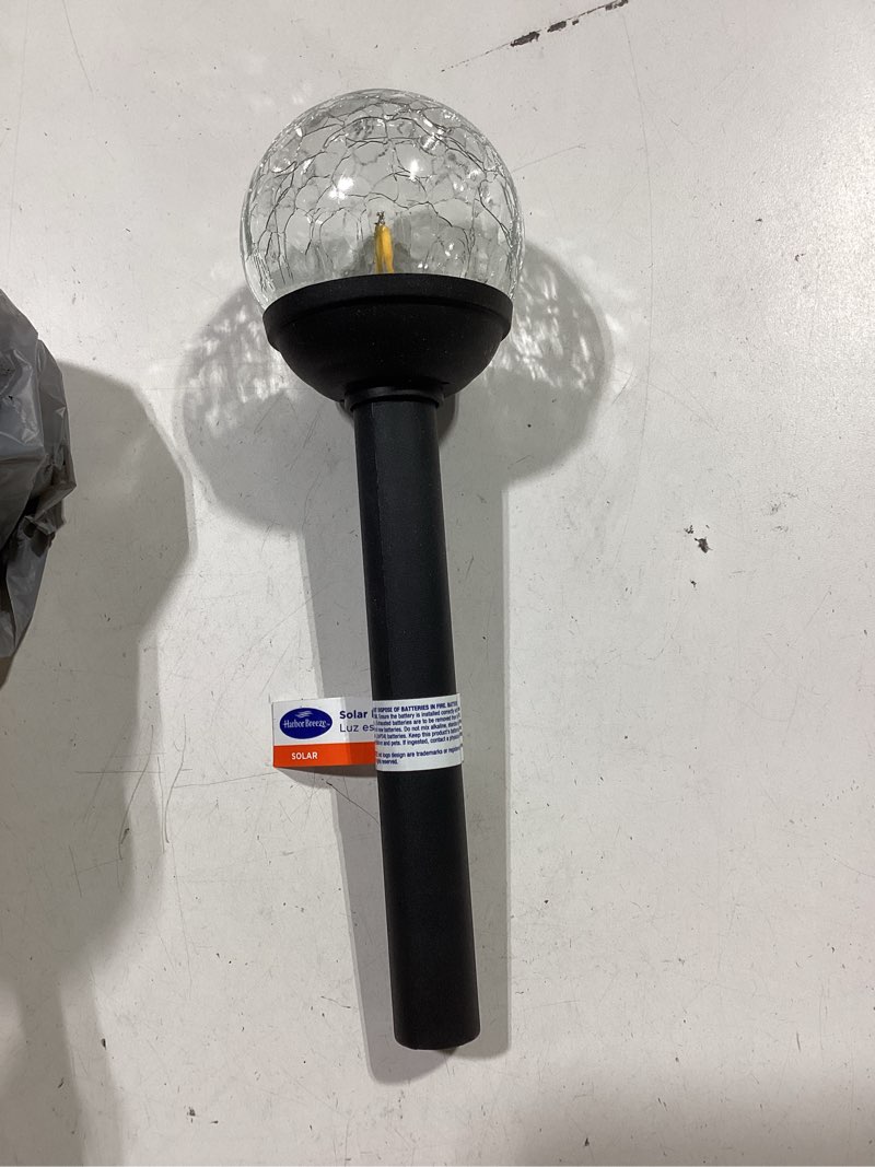 Condition photo showing As Is for harbor breeze 3 -lumens matte black solar led outdoor path light ( 3000-k )
