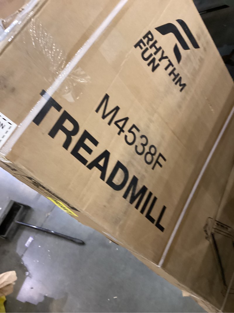 Condition photo showing New/Like New for RHYTHM FUN Treadmill with Incline, Walking Pad with Handle Bar,300lbs Walking Pad with APP, Portable Folding Walking Treadmills for Home/Office with Low Noise