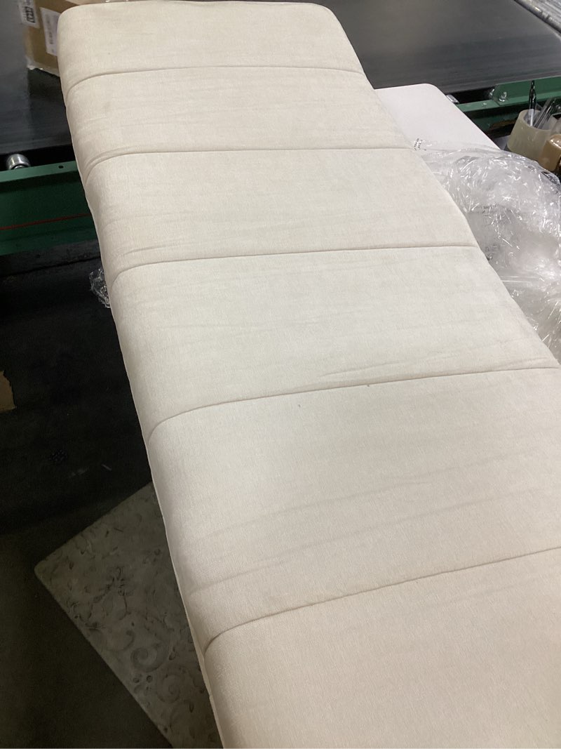 Condition photo showing As Is for queen size headboard only-no assembly, upholstered headboard queen size linen fabric modern style headboards extra-thick, beige