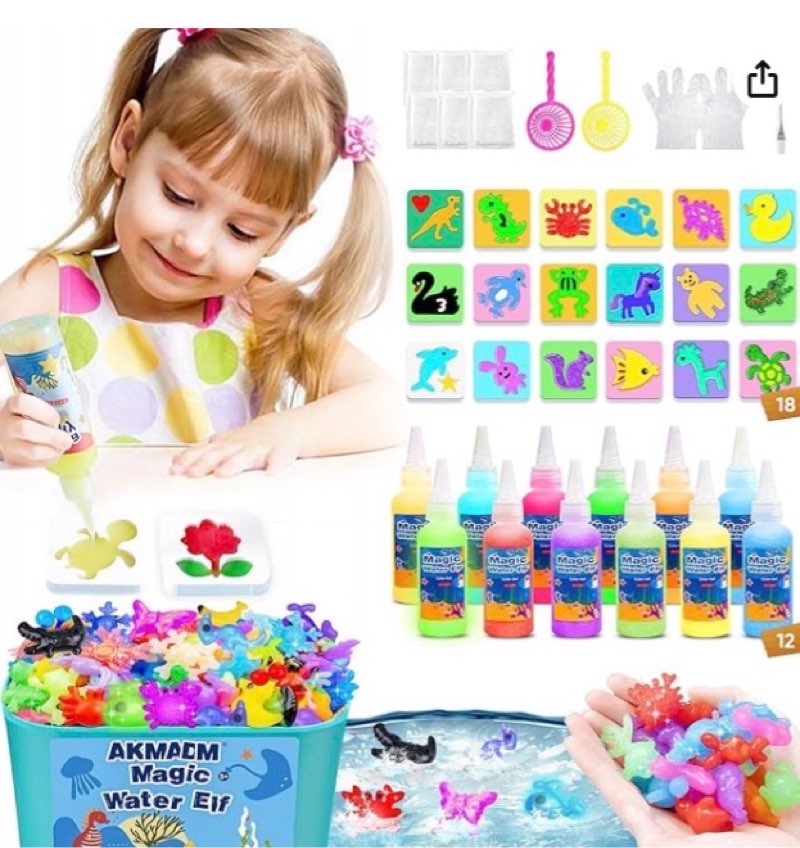 YHRK Magic Water Elf Toy Kit, 12 Colors Water Fairy Water Gel Kit, 60ml Water Elf Set with 18 Shape 