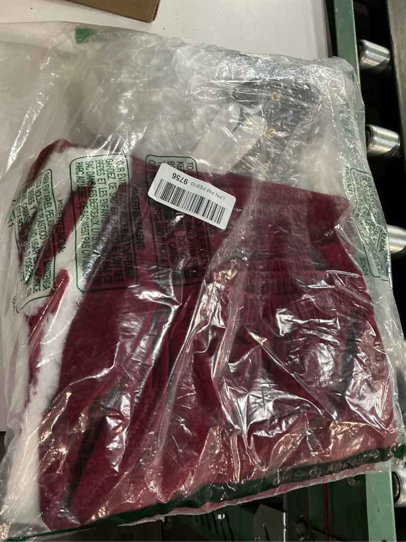 Condition photo showing New/Like New for xinchangshangmao santa suit adult men deluxe santa costume christmas santa claus outfit with beard/gloves (wine red, x-large)
