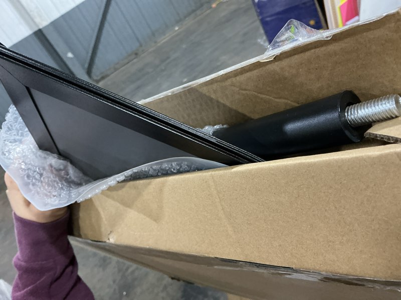 Condition photo showing Good Condition for vevor pedestal sign holder, 8.5 x 11 inch vertical and horizontal adjustable poster stand, heavy-duty floor standing sign holder with round base for display, advertisement, and outdoor, black 8.5 x 11 inch with round base