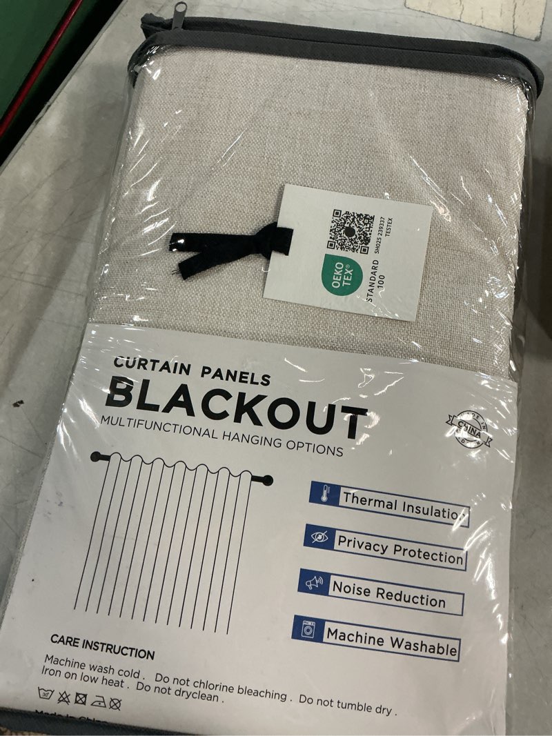 Condition photo showing New/Like New for 100% blackout shield linen blackout curtains for bedroom 72 inches long, back tab/rod pocket living room drapes, thermal insulated blackout curtains 2 panels set, 50" w x 72" l,cream cream 50"w x 72"l (pack of 2)