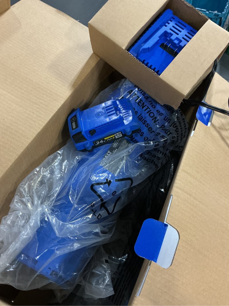 Condition photo showing Good Condition for kobalt quiet tech 24-volt 540-cfm 120-mph battery handheld leaf blower 4 ah battery included charger included