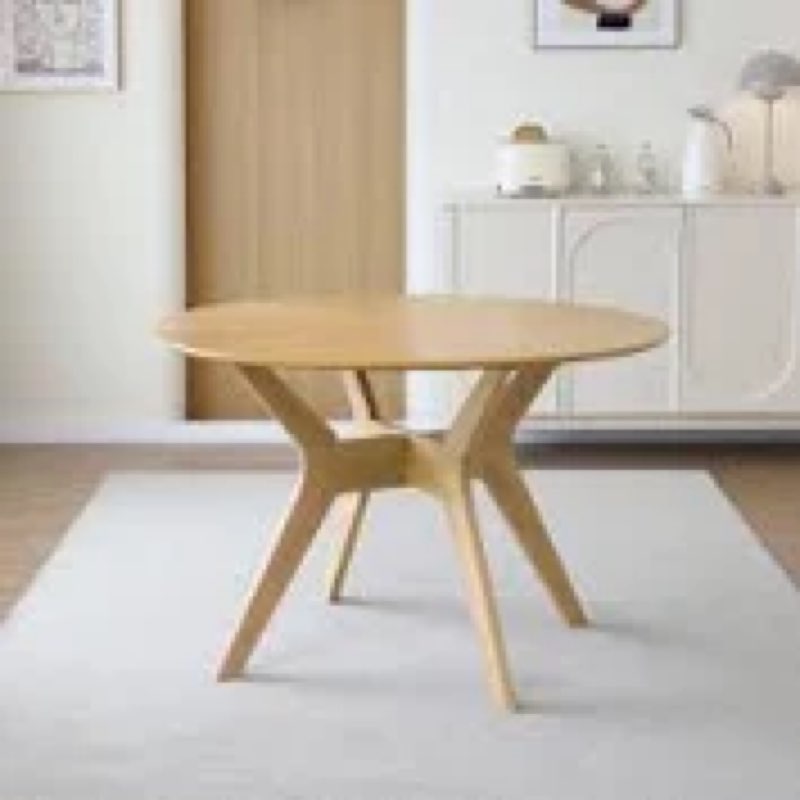 Lochy 46.7" Round Solid Wood Dining Table