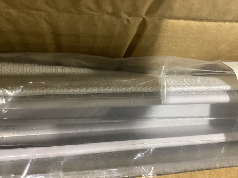 Condition photo showing As Is for unishades 100% blackout no tools no drill cordless roman shades for windows, size 37 3/4" w × 60" h (for windows 38" w × 60" h) blackout - off-white blackout - off-white 38" w × 60" h