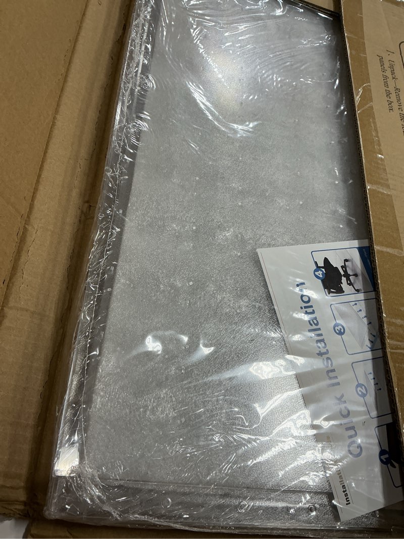 Condition photo showing New/Like New for Office Chair Mat for Flat-Pile Carpet - 4-Piece Interlocking Desk Rug with Gripping Spikes & Beveled Edges, Clear PET Non-Slip Floor Mat for Gaming & Work 36x48"