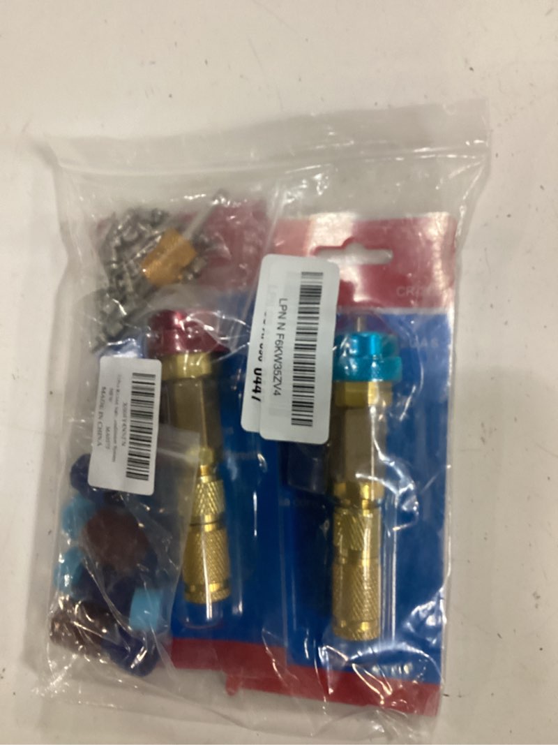 Condition photo showing Good Condition for 31pcs r134a valve core quick remover installer tool set, high low pressure ac valve core removal tool with r134a valve core ac service port cap valve stem kit for refrigerant air conditioner system