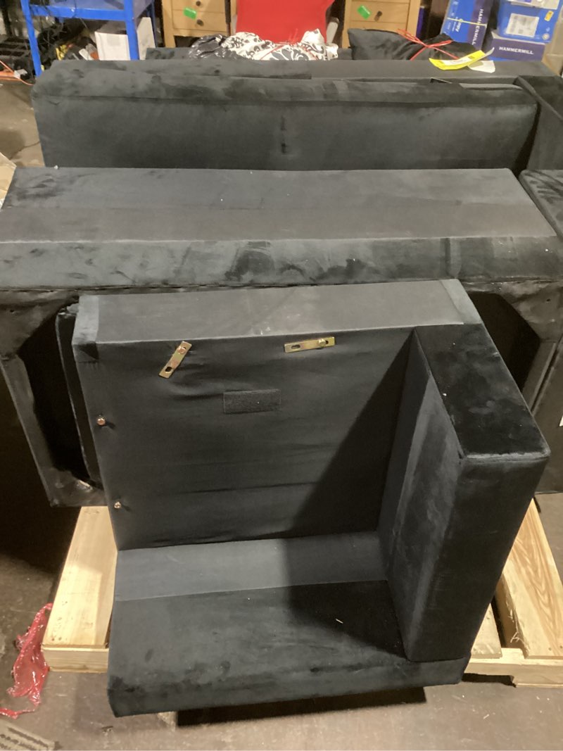 Miscellaneous imcomplete black couch