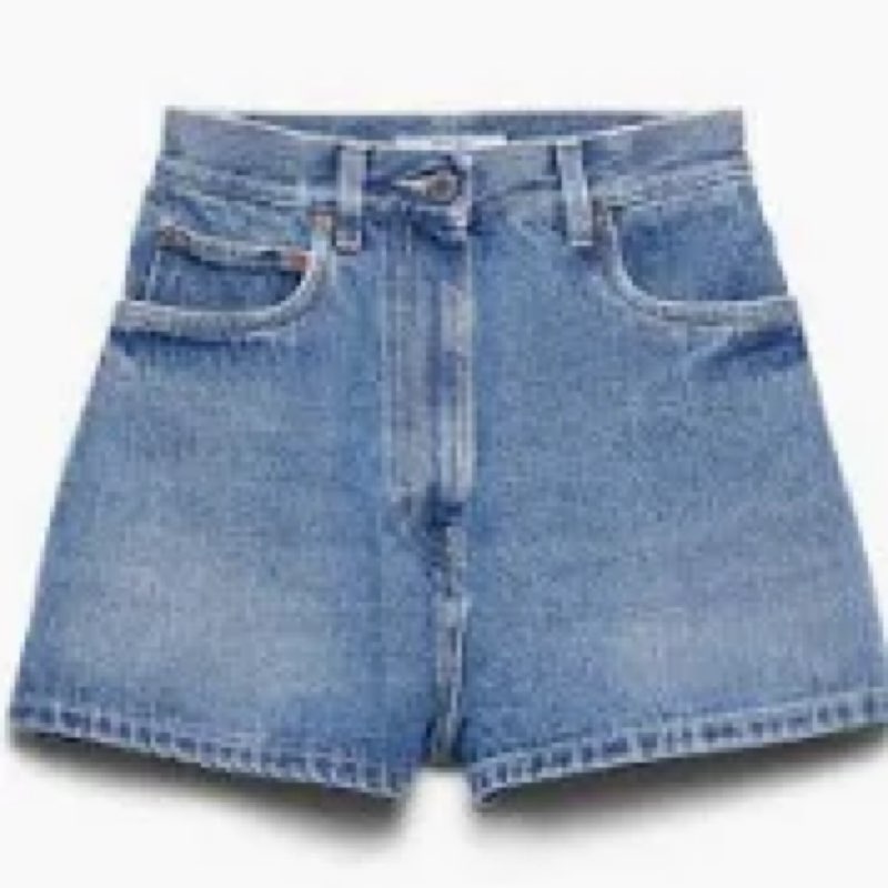 MakeMeChic Women's Denim Shorts Y2K Drop Waisted Straight Leg Zip Fly Streetwear Jean Shorts Blue 28