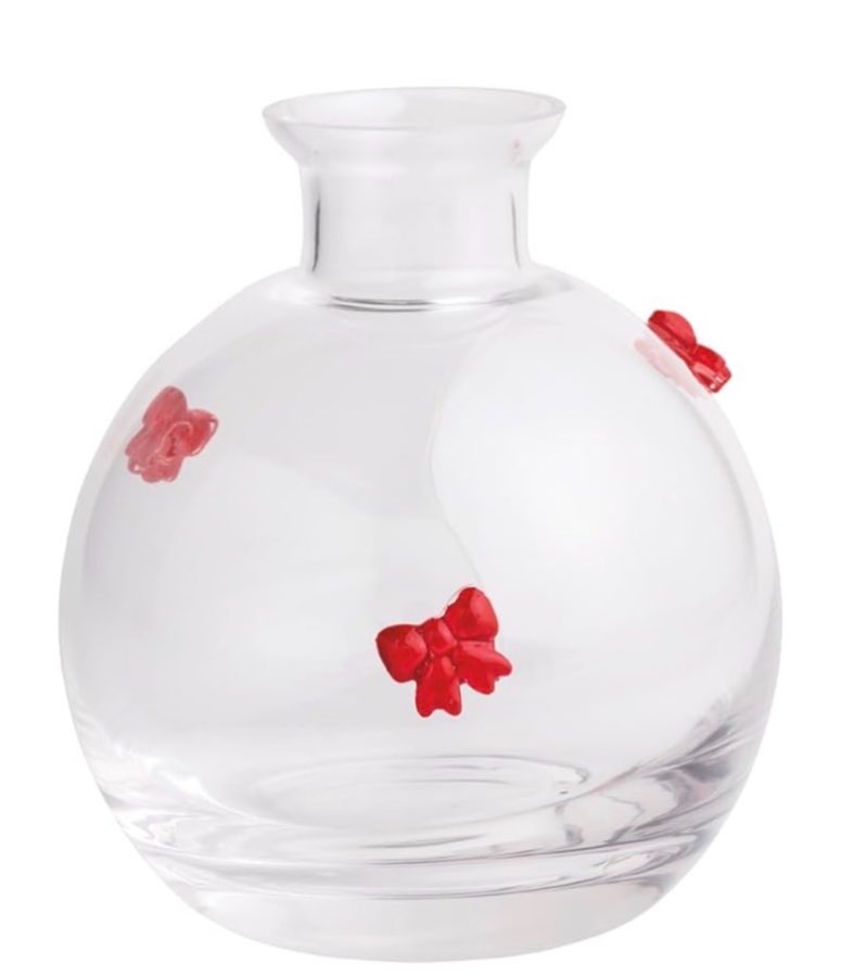 mud pie christmas bow glass icon bud vase