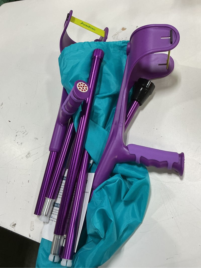 Condition photo showing Good Condition for Forearm Crutches Pair Folding Forearm Crutches Anti-Drop Cuff Reduces The Hassle of Picking Up Forearm Crutch?Comfortable Grip and Wear-Resistant, Non-Slip Forearm Crutches (Violet)