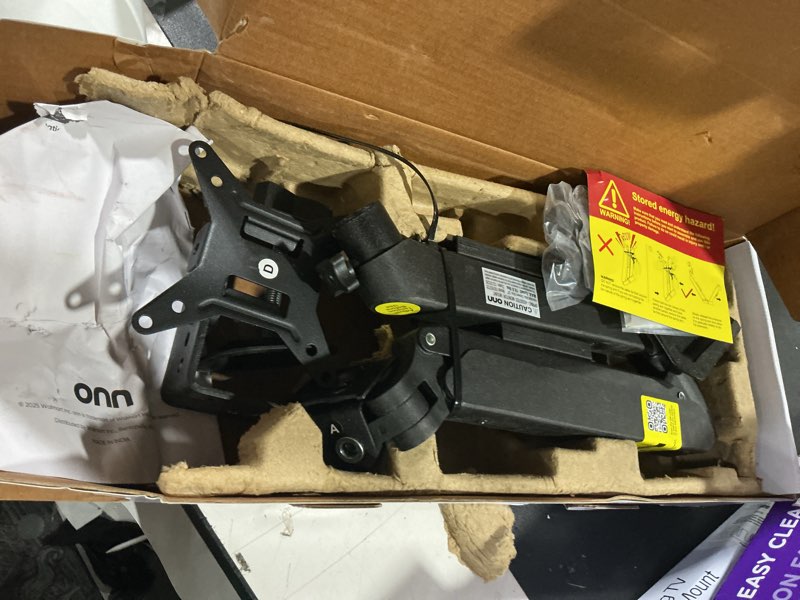 Condition photo showing Good Condition for onn spring assisted desk mount for 13" to 32" monitors/tvs, 3x load tested, holds up to 19.8 lbs.