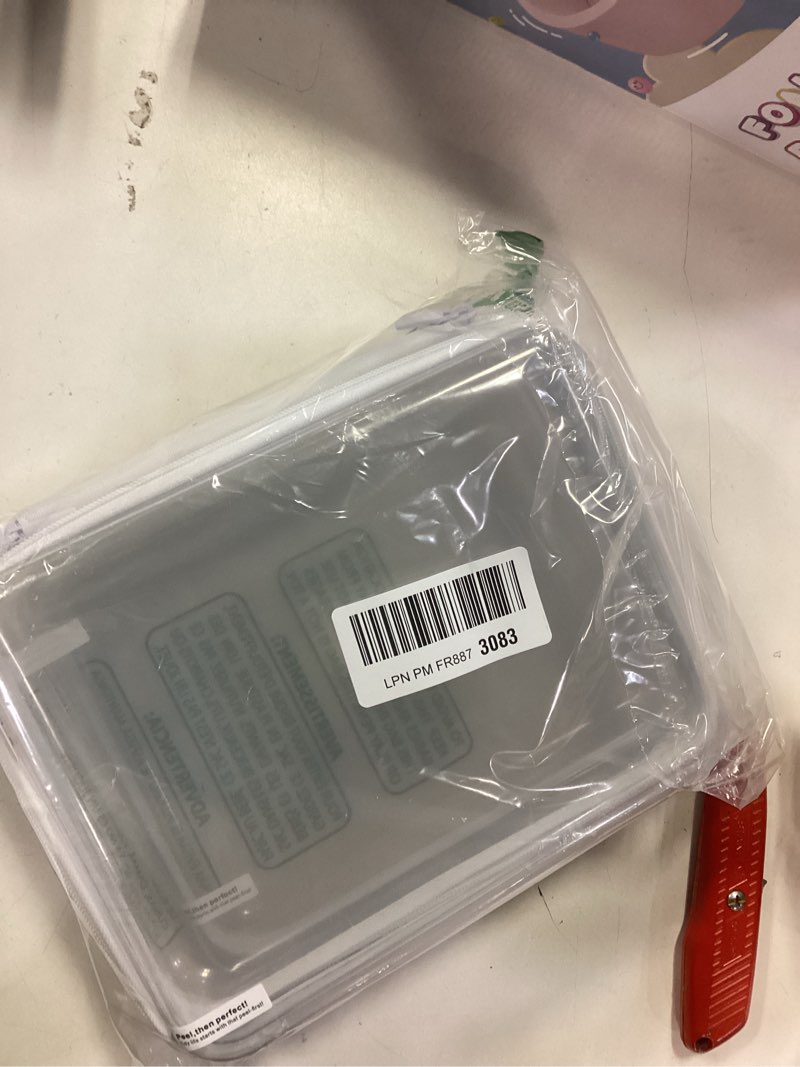 Condition photo showing New/Like New for 3PCS Large Clear Hard Shell Zippered Case, Diaper Bag Organizing Pouches, Waterproof Cosmetic Bag, Kid's Toy Storage Organizer Bins, Pencil Case, Halloween Thanksgiving Storage Bins White Large