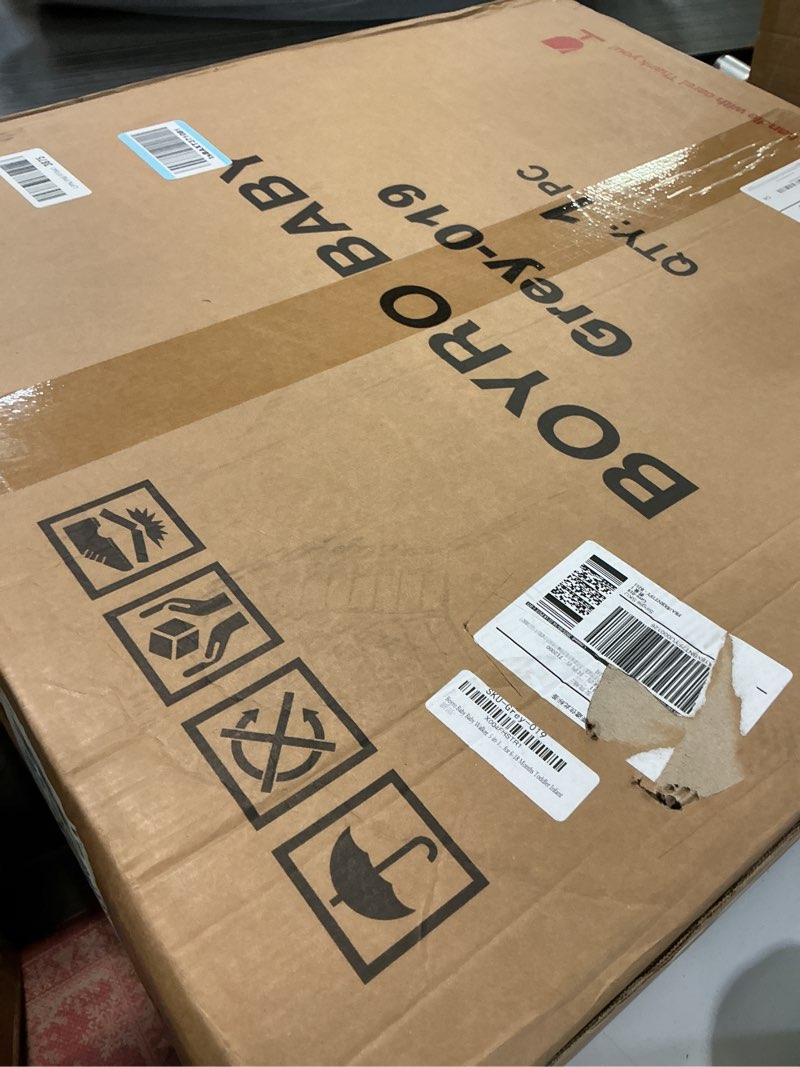 Condition photo showing Good Condition for Baby Walker, 5-in-1 Baby Walkers for Boys and Girls 6-12 Months with Bouncer, Removable Footrest, Feeding Tray & Music, Foldable & Adjustable Activity Walker for 6-18 Months Toddler Infant c-grey