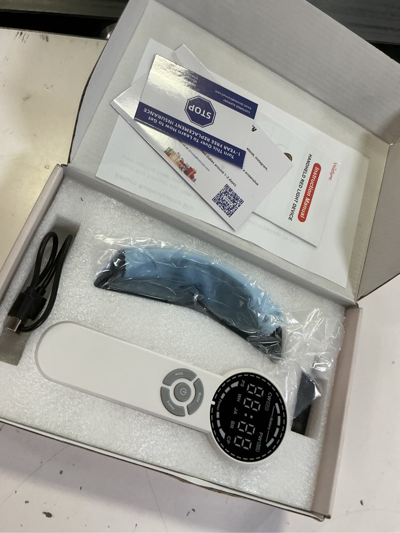 Condition photo showing Good Condition for handheld red light therapy device with pulse mode, 3 wavelengths infrared & near infrared light therapy for body, knee, shoulder, back, joints & muscles, 5 core modes, safe for humans and pets