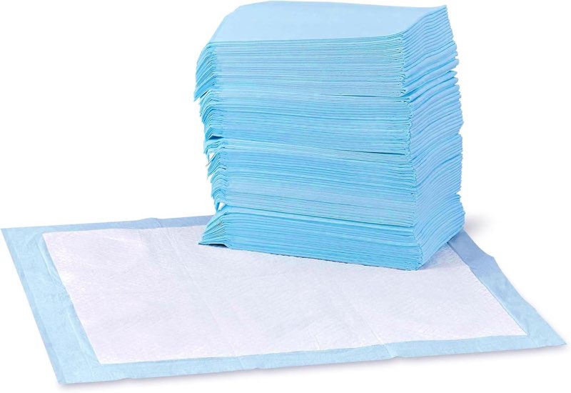 amazon basics leak-proof dog and puppy potty training pee pads with quick-dry 5-layer super absorben