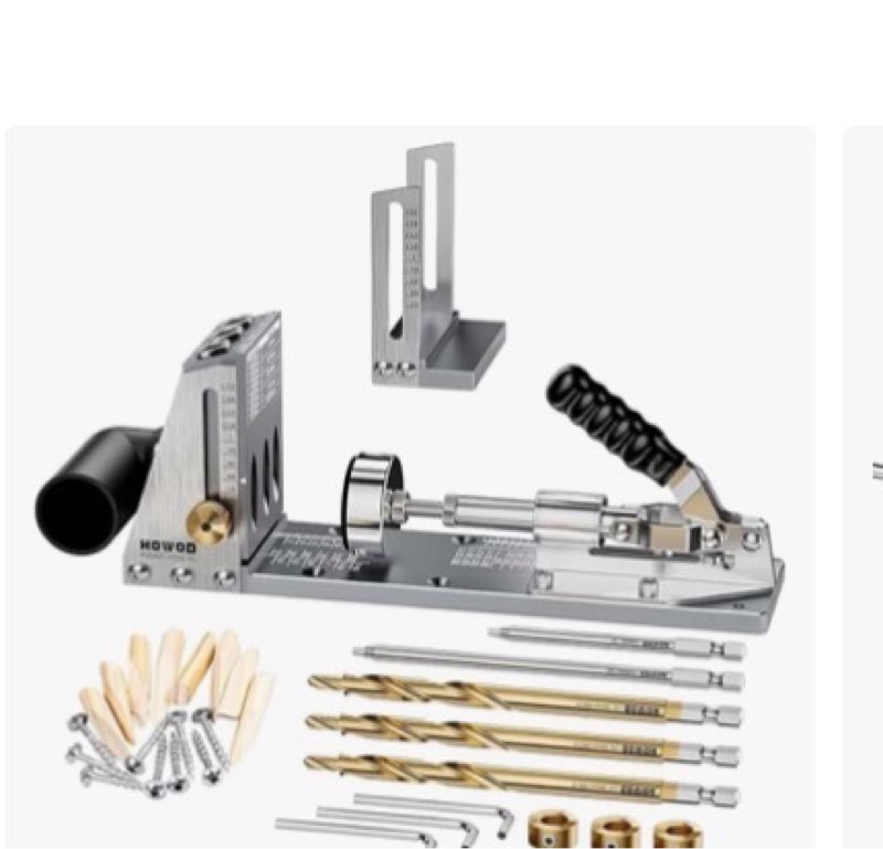 Kosmi Pocket Hole Jig Kit,Adjustable Professional and Upgraded All-Metal Pocket Screw Jig,Drill accu