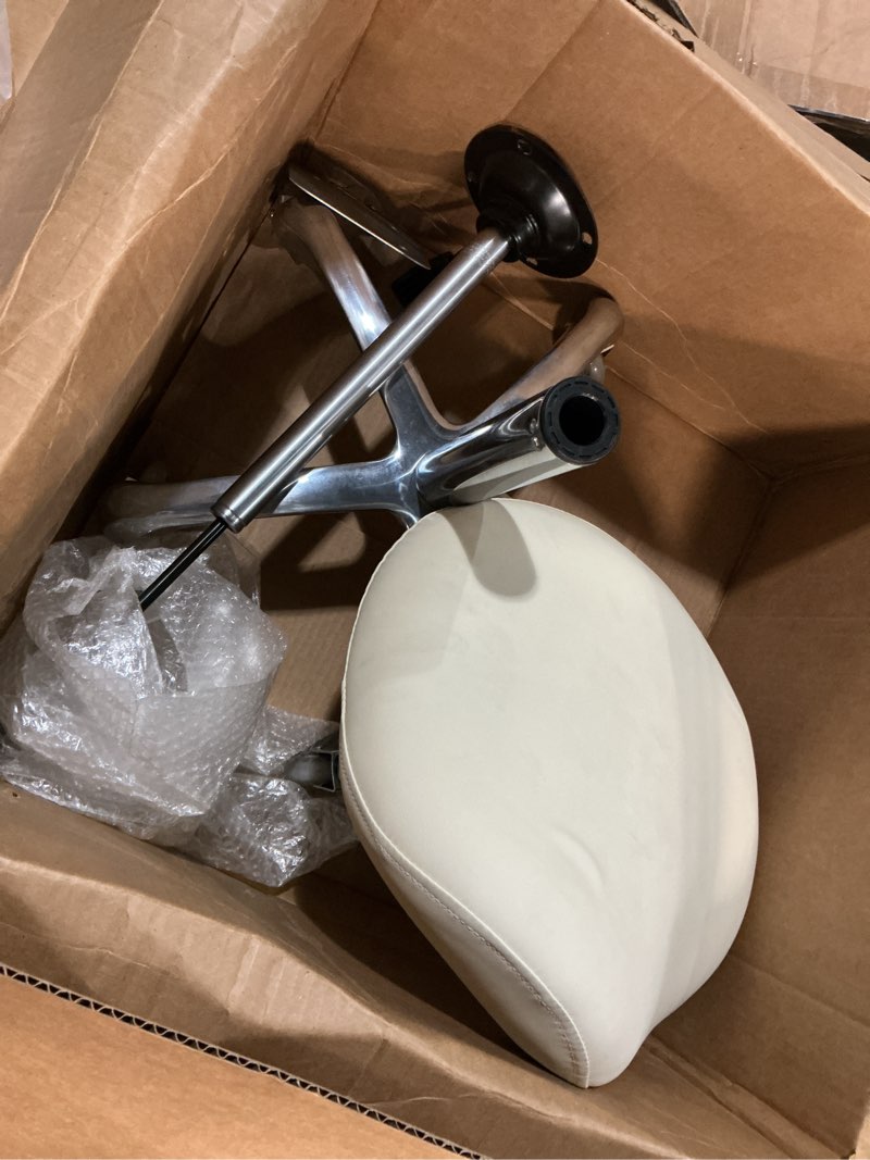 Condition photo showing As Is for professional saddle stool with wheels ergonomic swivel rolling height adjustable for clinic dentist beauty salon tattoo home office (beige)