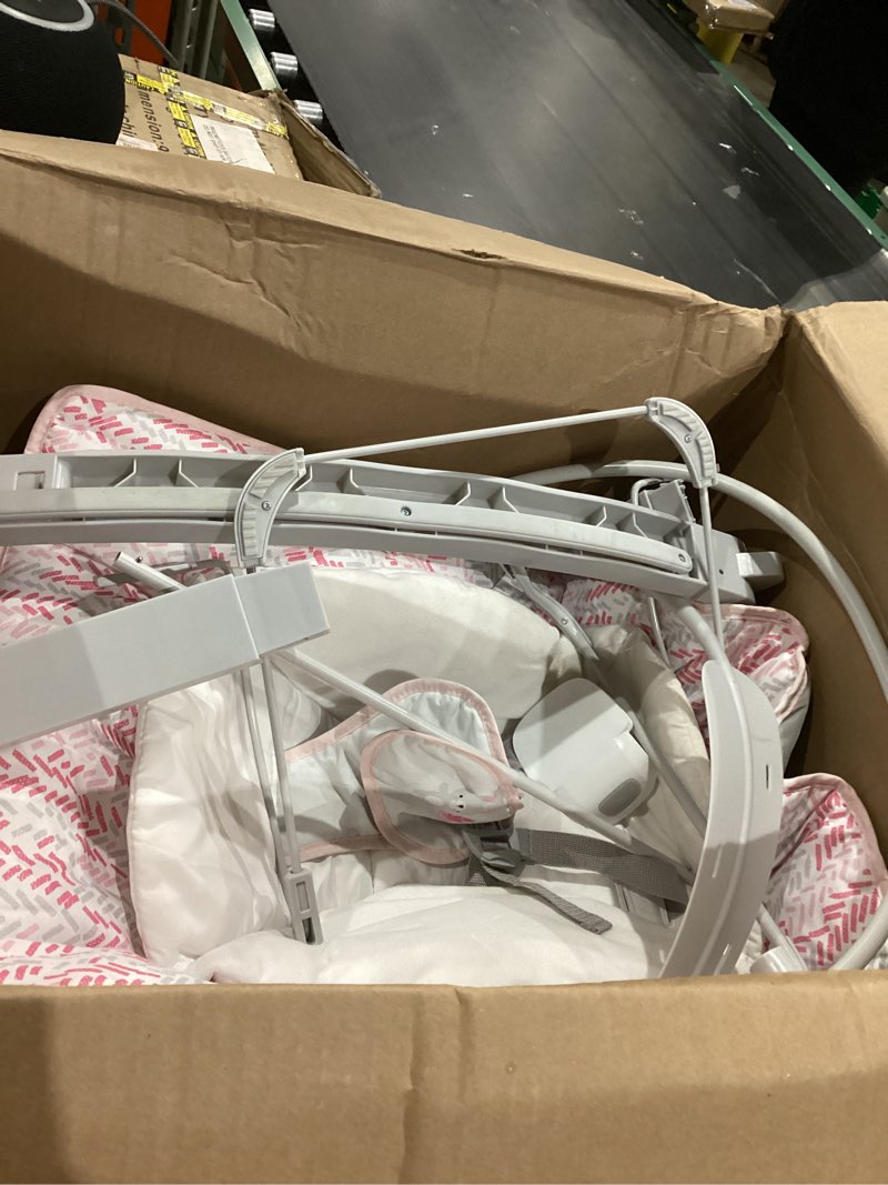 Condition photo showing As Is for Ingenuity Keep Cozy 3-in-1 Grow with Me Vibrating Baby Bouncer Seat & Infant to Toddler Rocker, 0-30 Months Up to 40 lbs (Pink Lily)