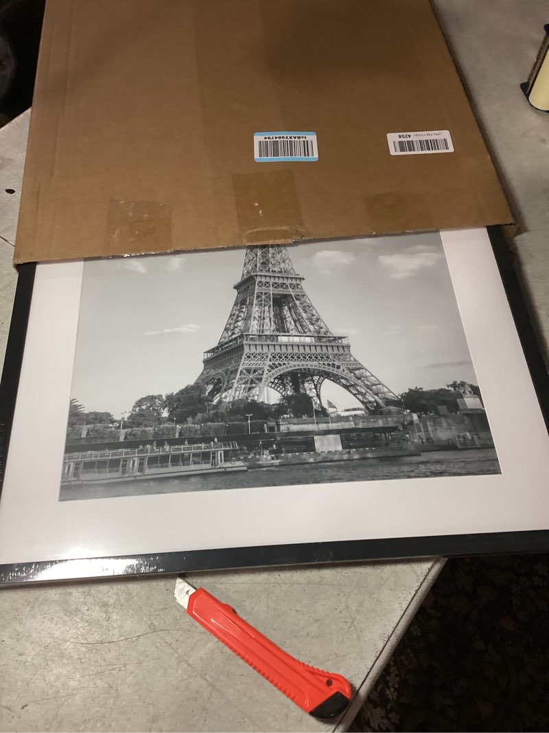 Condition photo showing New/Like New for upsimples 20x24 Picture Frame, Display Pictures 16x20 with Mat or 20 x 24 Without, Wall Hanging Poster Frames, Black, 1 Pack Black 20x24