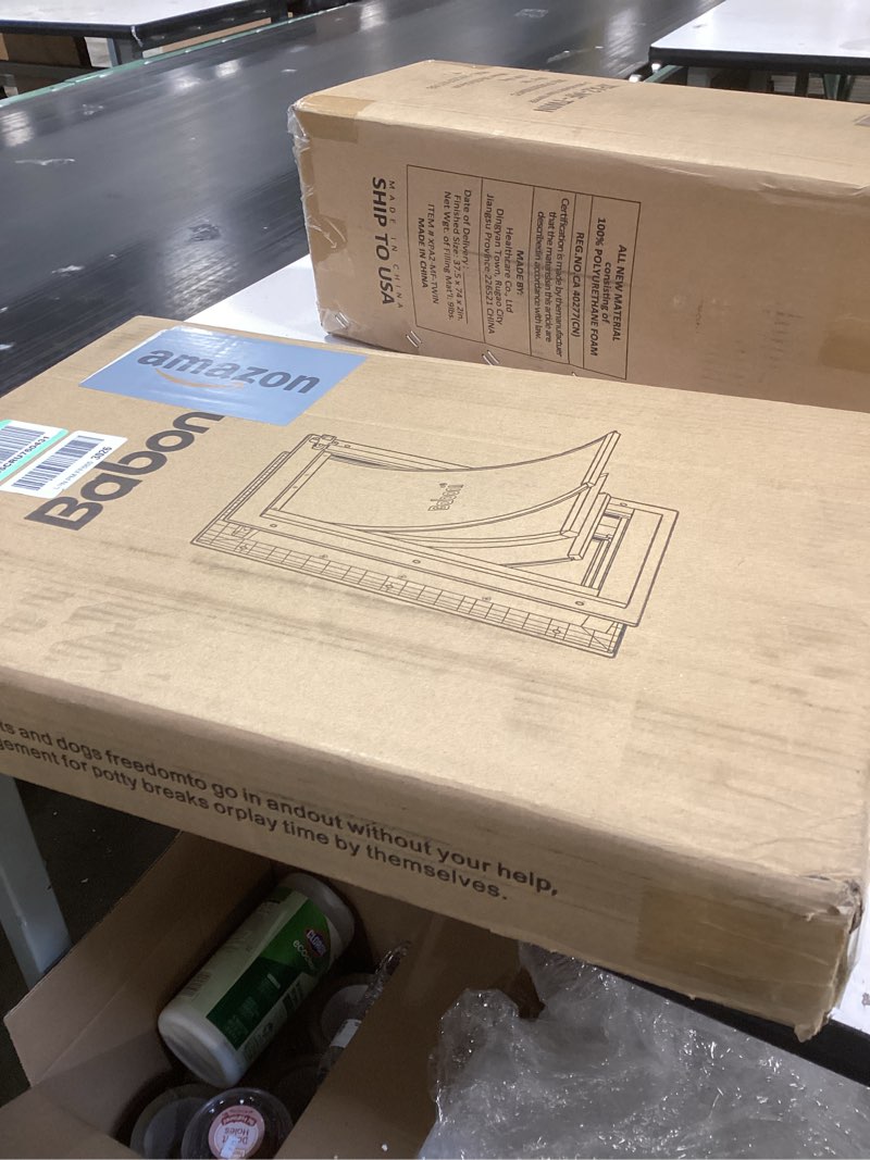 Condition photo showing New/Like New for Baboni 3-Flaps Pet Door for Interior and Exterior Doors, Durable Plastic Frame and Telescoping Tunnel, Aluminum Lock/Metal Panel, Strong Magnetic Flaps, Never Rust Dog Door (Pets Up to 100 Lb) -Large Large for Door(Plastic Frame)