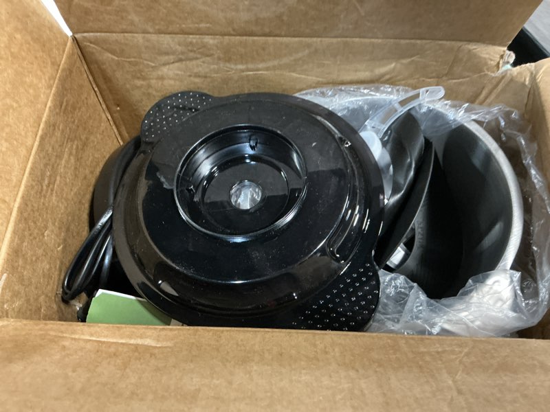 Condition photo showing As Is for 3-Speed Electric Food Processor: Meat Grinder, Vegetable Chopper & Baby Food Maker - 300W, 2 Bowls (8 Cup Stainless Steel+8 Cup Glass), Quiet Operation