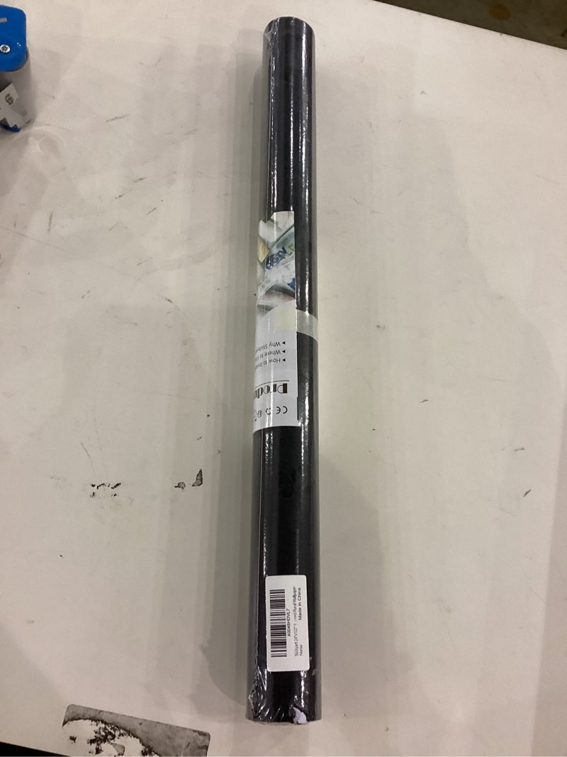 Stickyart Black Wallpaper Peel and Stick Gothic Textured Rose Flower Contact Paper Waterproof Remova