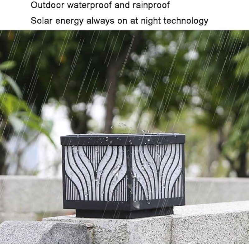 solar lamp post light outdoor waterproof solar post light for 4x4 wooden posts brightness dimmable square pillar chinese style led pier light warm white
