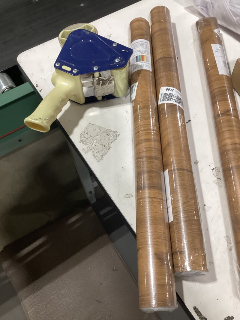 Condition photo showing New/Like New for cosnight wood grain contact paper, vintage peel and stick wallpaper 15.7''x393'', removable natural matte wall paper for countertops, cabinets and drawers 15.7" x 393" dark brown