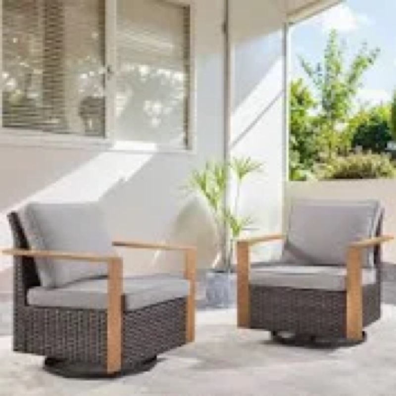 Drazen outdoor wicker swivel glider chairs 