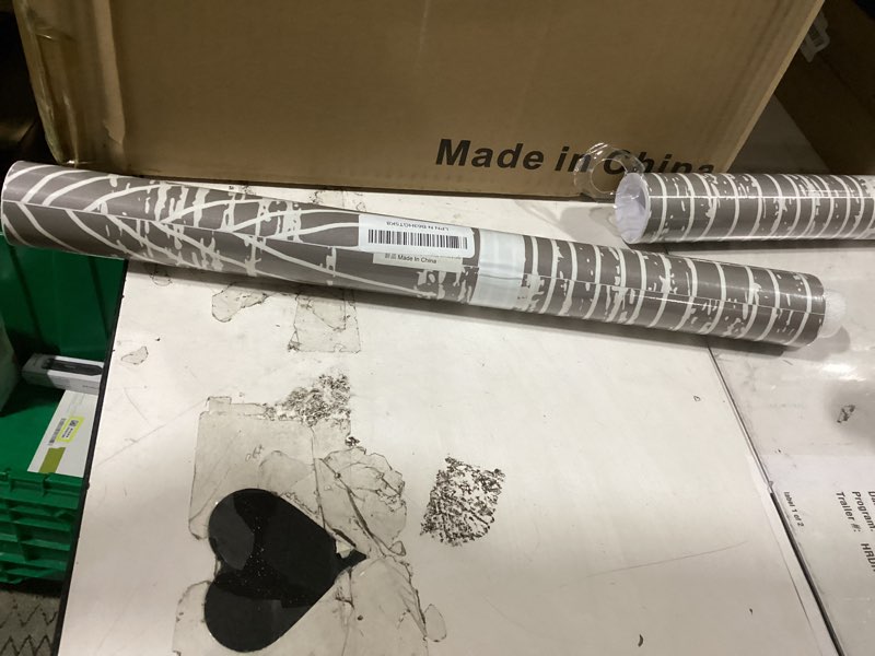 Condition photo showing New/Like New for boho dark grey peel and stick wallpaper geometric arches contact paper removable wall paper for kitchen walls cabinet drawer decoration (dark grey, 17.7in x 118in) dark gray 17.7" x 118"