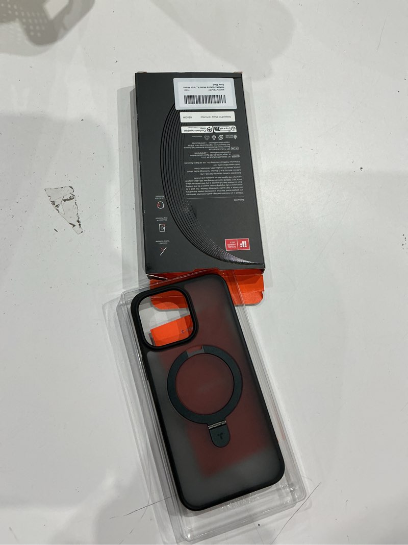 Condition photo showing Good Condition for torras magnetic ostand for iphone 15 pro max case, military grade drop tested, compatible with magsafe, built in kickstand, translucent slim back soft edge 6.7 inch 2023, frost black frost black iphone 15 pro max