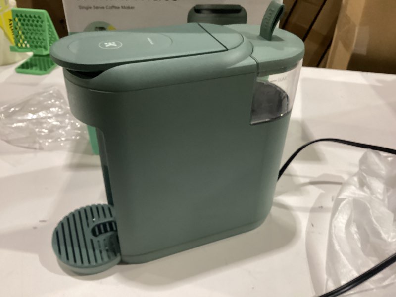 Condition photo showing Good Condition for used keurig k-mini mate single serve k-cup pod coffee maker, brews up to 12 oz cup, compact portable coffee machine for small spaces, great for dorms & offices, glamping green small glamping green